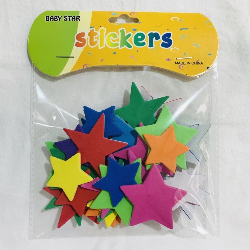 Factory Direct Sales Sponge Stickers Five-Pointed Star Stickers Toy DIY Patch Eva Cartoon Sticker Art and Craft Handmade Preferred