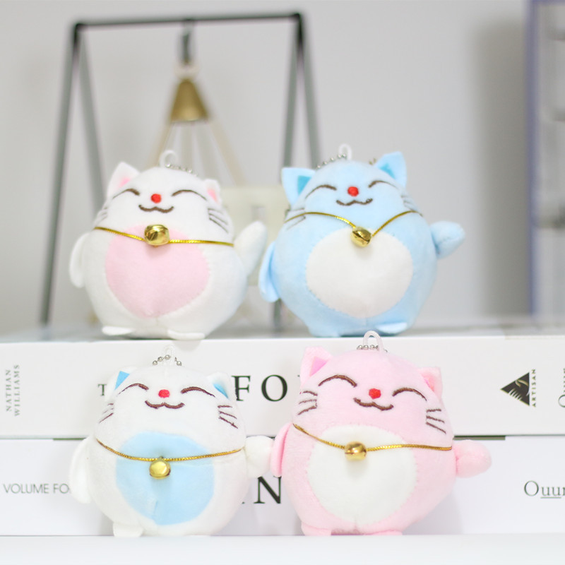 日本招财猫公仔毛绒玩具迷你小招财猫挂件钥匙扣儿童玩偶包包挂饰