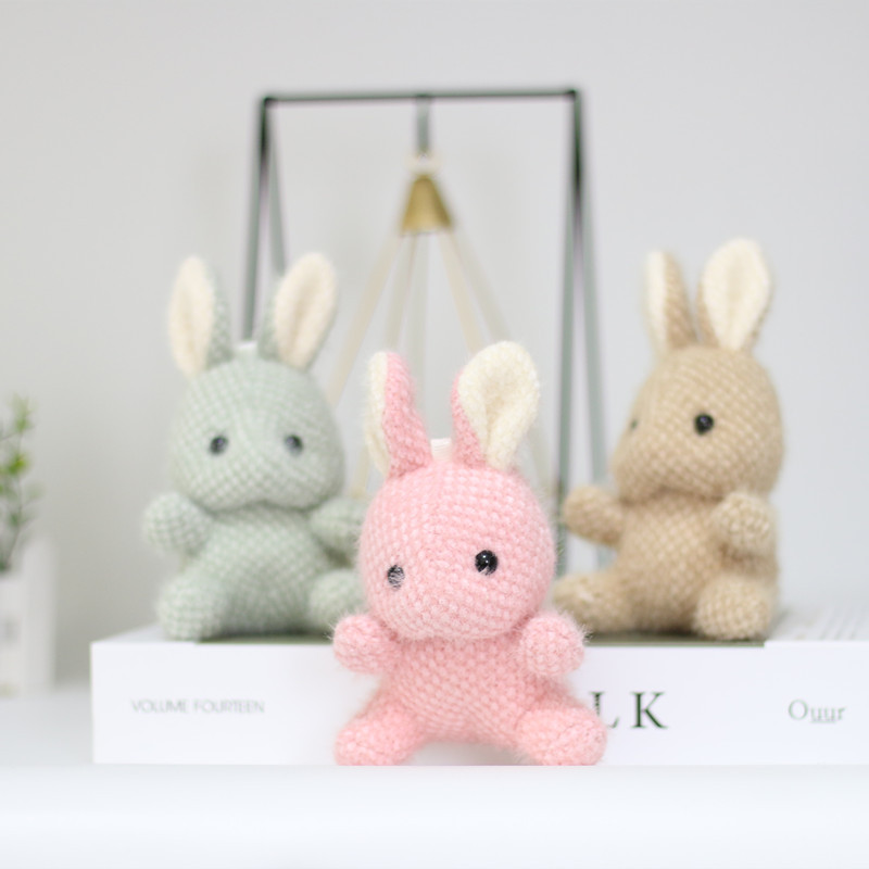 小兔子毛绒挂件可爱毛线公仔钥匙扣书包挂饰小公仔生日礼物礼品