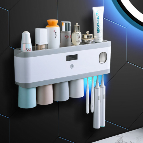 Smart Toothbrush Sterilizer Electric Sterilization Wall-Mounted Mouthwash Cup Punch-Free Toothbrush Cup Wall-Mounted Storage Rack