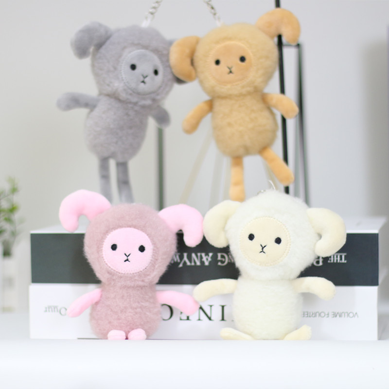 网红小绵羊公仔毛绒玩具迷你小号可爱羊驼挂件钥匙扣服装包包挂饰