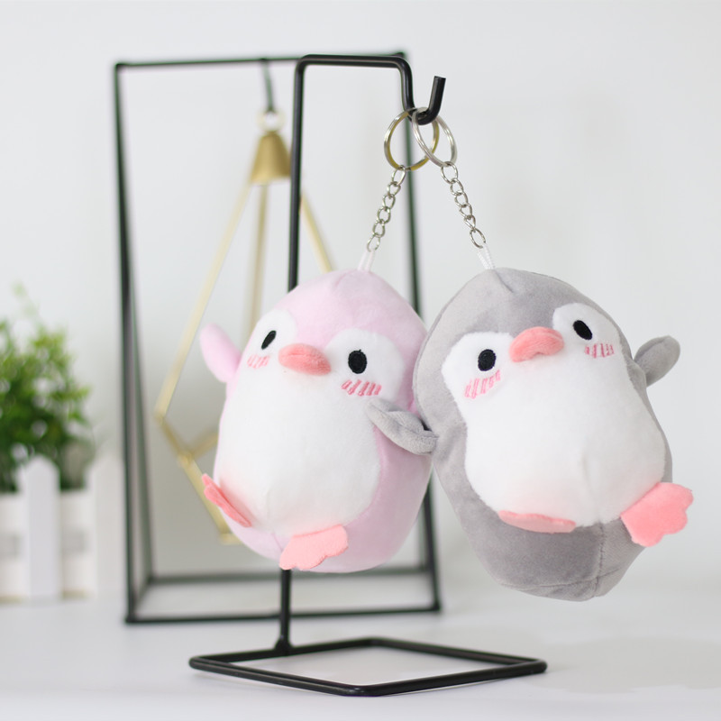 可爱北极胖害羞企鹅挂件毛绒玩具钥匙扣挂件玩偶生日礼物女娃娃