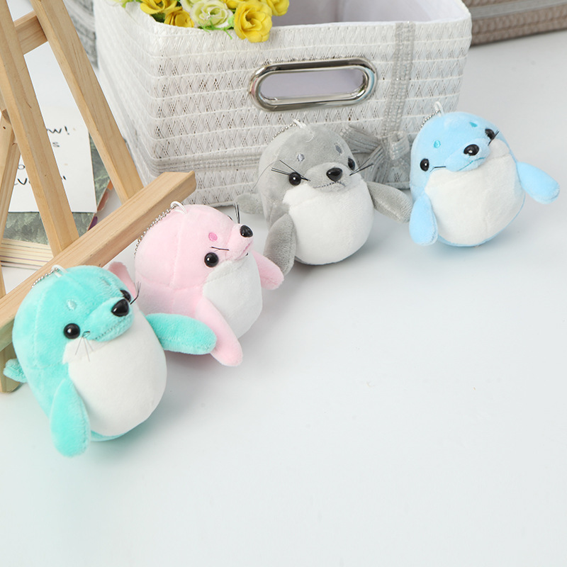 海豹公仔毛绒玩具可爱海豹小号迷你玩偶包包钥匙挂件公仔挂饰