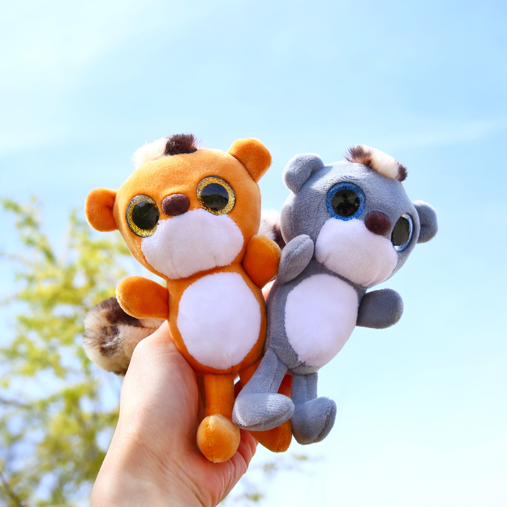 可爱大眼睛小浣熊挂件毛绒公仔挂件汽车钥匙扣活动礼品