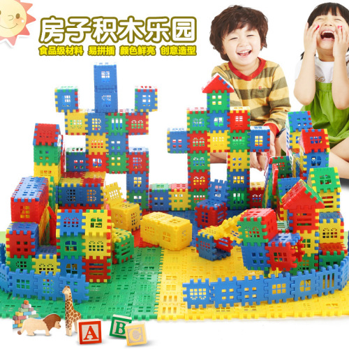 large plastic house building blocks toy splicing class 3-6 years old girl baby boy children‘s toy puzzle for 1-2 years old