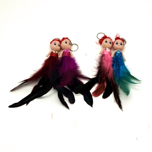 sunshine department store cute little doll children doll phone keychain pendant feather skirt doll creative personality