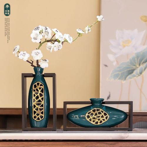 neo chinese style ornaments porcelain flower arrangement vase tv wine cabinet home decorations