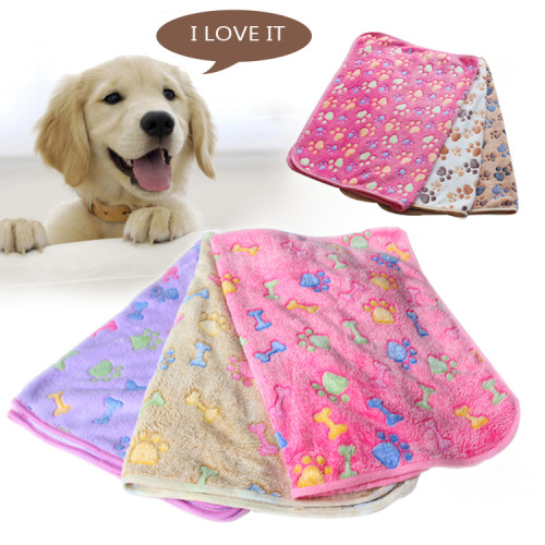 Pet Supplies Blanket Factory Spot Kennel Mat Wholesale Dog Blanket Autumn and Winter Warm Blanket Coral Fleece