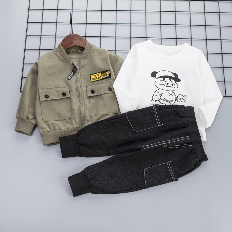 潮范童装一件代发韩版男童秋款跨境新品儿童套装中大童三件套衣服