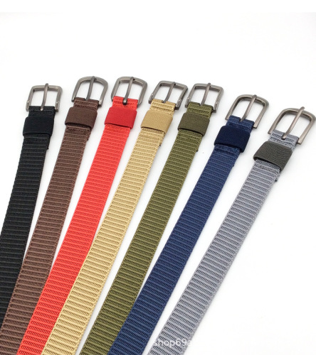 Outdoor Women‘s Nylon Belt 2.5cm Canvas Alloy Pin Buckle Belt Female Student Military Training Belt Customized Wholesale
