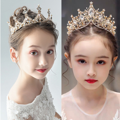 Crown Headdress Children Princess Girl Diamond Crown Crystal Headband Children Hair Accessories Birthday Photography Accessories