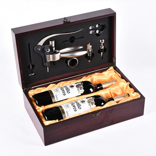 Spot Supply New Double Red Wine Red Wood Box Wine Set Red Wine Wine Set Factory Direct Sales