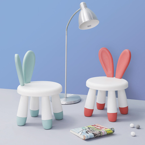sun xiaomei nordic simple children‘s backrest eating rabbit stool chair plastic thickened kindergarten class low stool