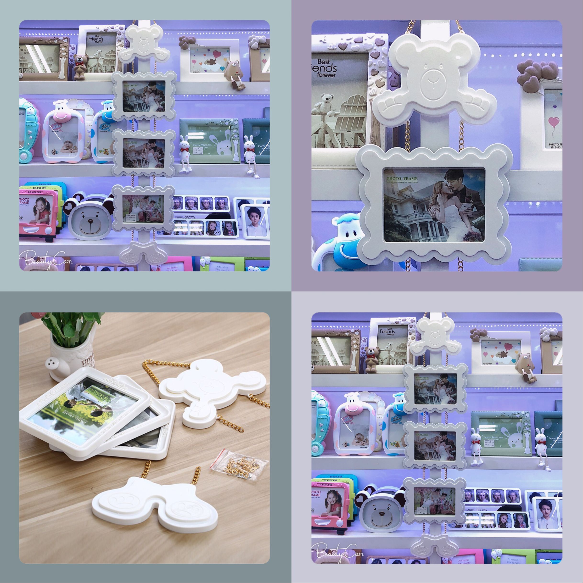 浩涛相框HT9309平面大波浪三连相框7寸（白色）