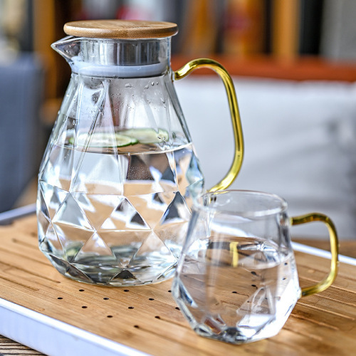 Cold Water Bottle Glass Explosion-Proof and High-Temperature Resistant Large Capacity Glass Water Pitcher Household Juice Jug Jug Kettle Set