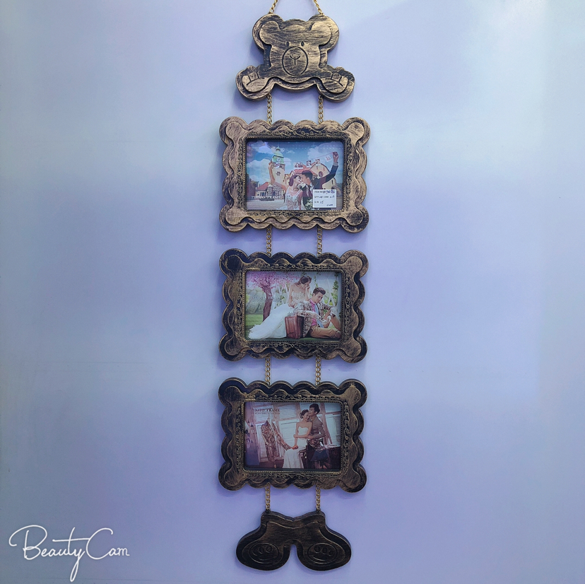 浩涛相框HT9361花纹大波浪三连相框7寸（复古）