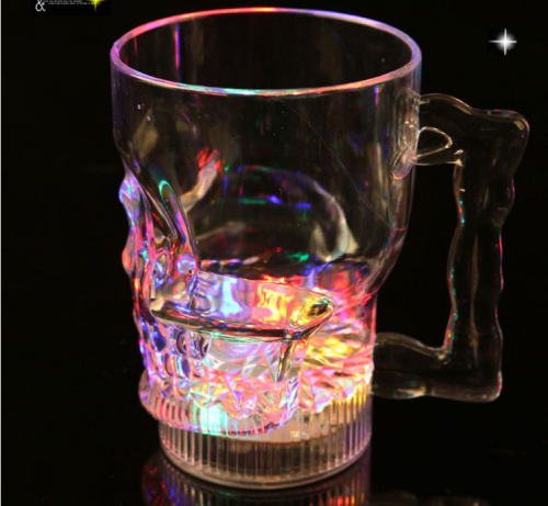 water sensing skull cup pouring water and bright luminous cup colorful acrylic luminous water cup new teqi toy