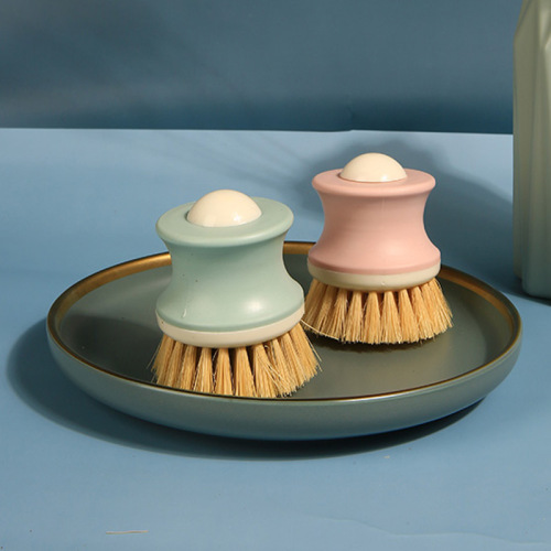 long handle round head dish brush oil-free dishwashing cleaning brush kitchen supplies household brush pot decontamination brush