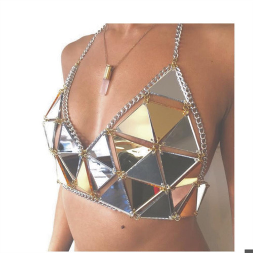 shantou Dongzhoutai Knitting Factory Women‘s Super Sexy Acrylic Sequins Triangle Flash Diamond Bikini 908
