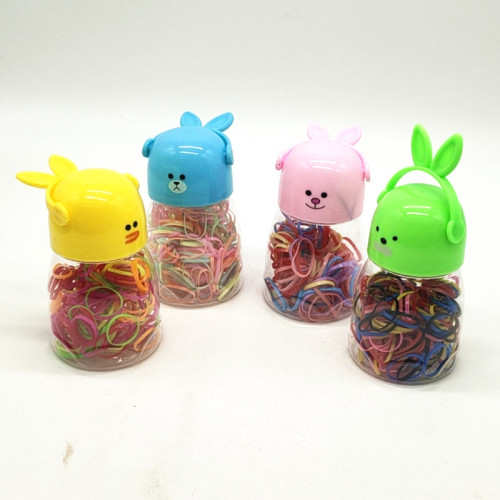 sunshine department store children‘s colorful rabbit ear headwear disposable rubber band strong pull continuously high elastic barrel hair ring