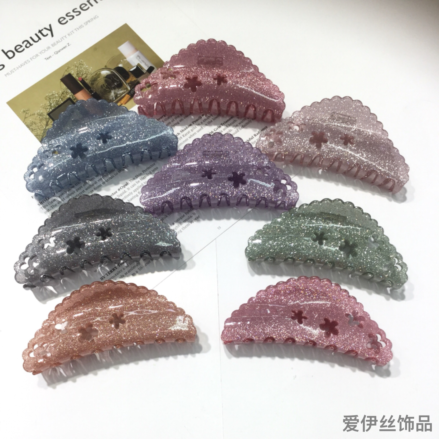 亚克力板特大号无钻 2021韩版浅粉简约风格 卷发盘发后脑发夹