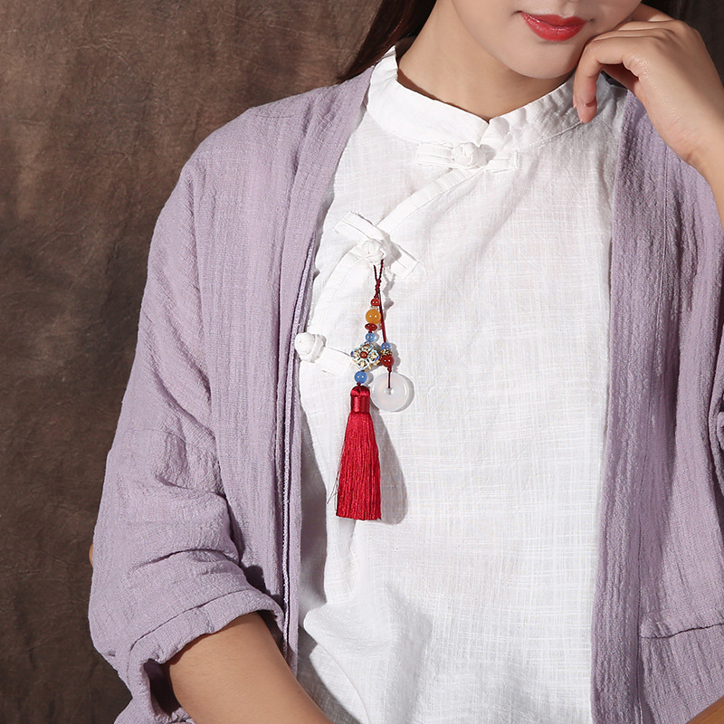 配饰流苏压襟挂件复古胸针女气质中国风古装汉服衣服挂饰古典批发