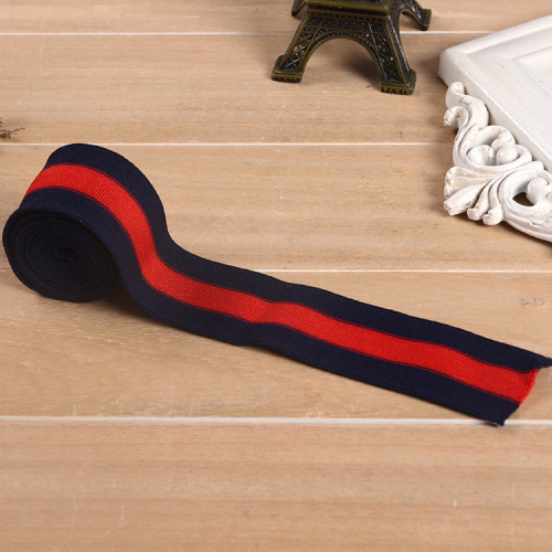Manufacturer Dark Blue & Red Navy Blue Striped Intercolor Micro Elastic Ribbon Clothing Pants Ribbon Accessories Three Colors Polyester Knitted Strap