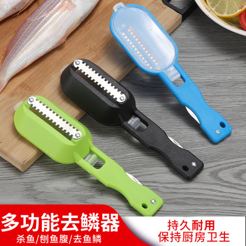 household kitchen fish scale scraper with lid fish scale planer manual brush fish scale removal tool scale scraper fish scale removal artifact