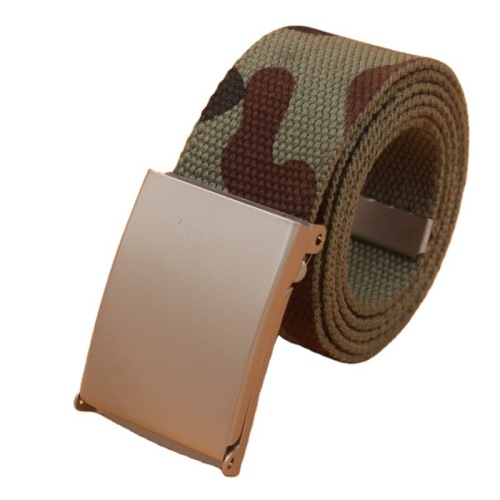 4.0 Buckle Woven Fabric Waist Decorations Military Training Camouflage Canvas Belt Woven Belt in Stock Wholesale