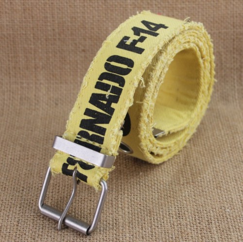 New English Brushed Edge Distressed Canvas Belt Candy Fashion Elastic Waist Decoration Casual Adult Pin Buckle Waist Decoration