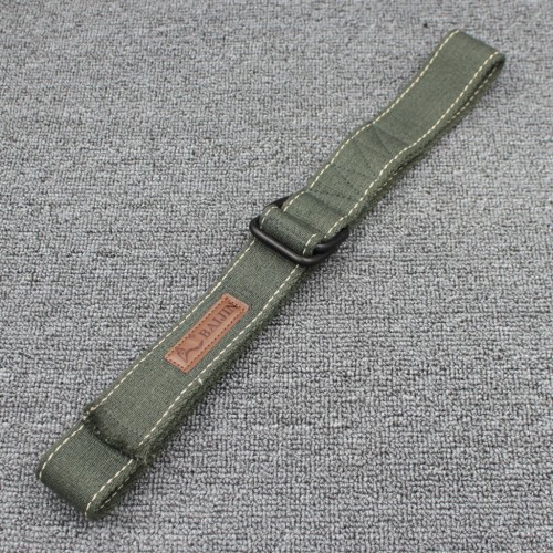 Black Square Frame Double Ring Buckle Canvas Belt Solid Color Casual Single Circle Belt Men and Women Tactical Belt