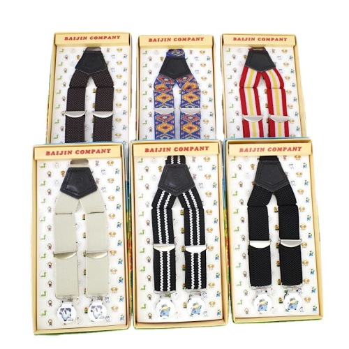 Clockwise Brand Fashion Children‘s Cartoon Strap Casual Belt 3-Clip Stripe Child Suspender Clip
