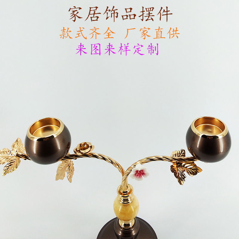 三头五头金属蜡烛台婚庆水晶工艺品 酒店烛光晚餐蜡烛台