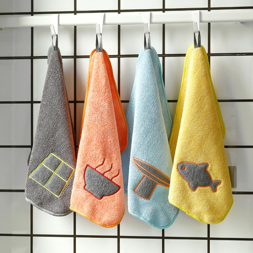Hanging Baijie Rag Kitchen Cleaning Dish Towel Microfiber Absorbent Dishcloth Thickened // Towel 