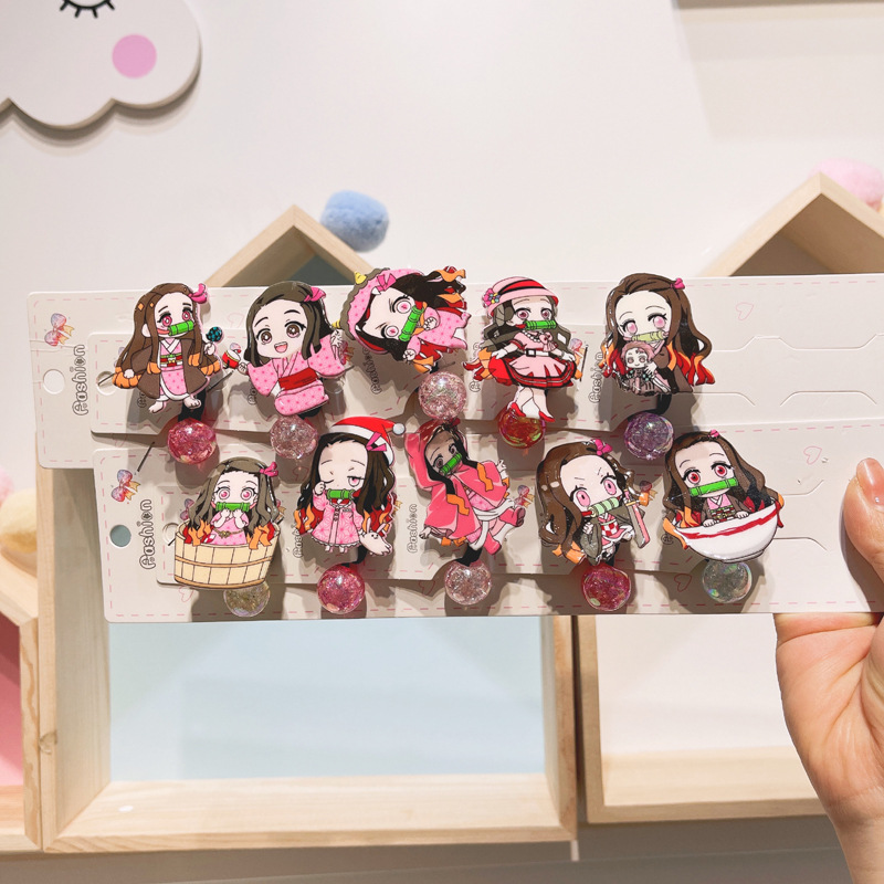 儿童卡通动漫灶门弥祢豆子鬼灭鬼灭之刃发圈头绳发绳单扎饰品