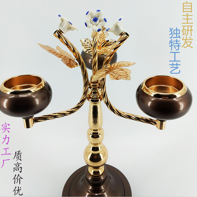 三头五头金属蜡烛台婚庆水晶工艺品 酒店烛光晚餐蜡烛台