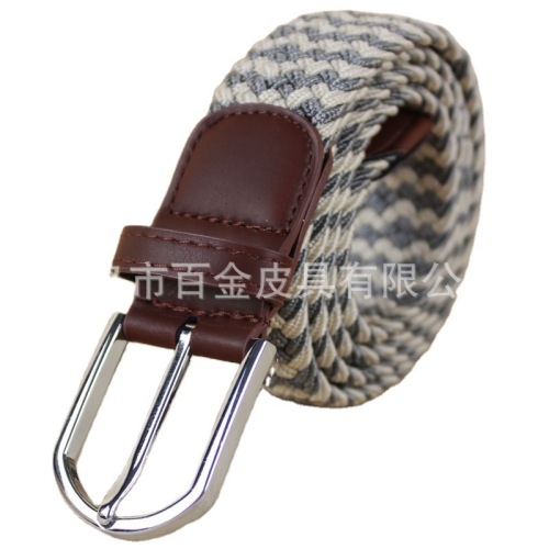 New Hundred Gold Men and Women Belt Comfortable Fashion Outdoor Pin Buckle Waist Accessories Wholesale Elastic Elastic Woven Belt
