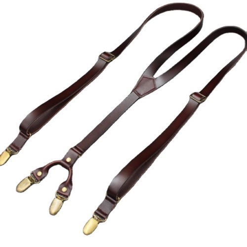 manufacturers supply adult clockwise men‘s and women‘s leather cow two-layer suspenders processing custom suspender suspender suspender suspender suspender