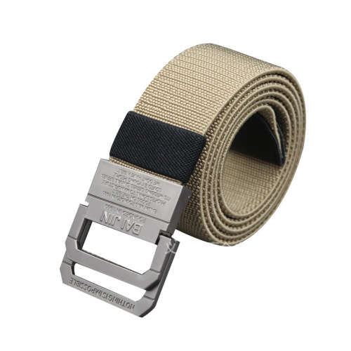 3.9cm alloy buckle adult high elastic belt waist decoration double ring buckle multi-color elastic waist canvas men‘s and women‘s belt