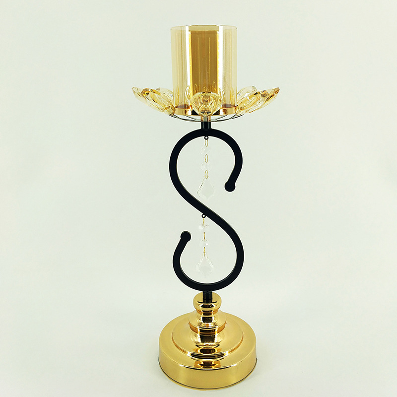 三头五头金属蜡烛台婚庆水晶工艺品 酒店烛光晚餐蜡烛台摆件