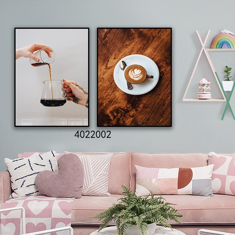 咖啡系列油画装饰画相框布画壁画客厅喷绘画卧室壁画餐厅壁画玄关