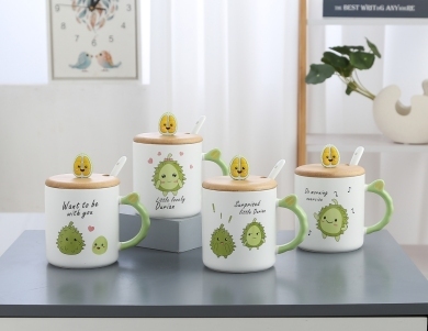 creative durian ceramic cup online popular ceramic cup gift cup teacup water cup cover cup