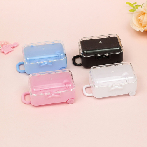 Factory Direct Supply Girl Heart Trolley Case Decoration Crystal Mud Rubber Cotton sand Ultra-Light Clay Packing Box