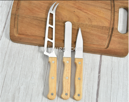 stainless steel cheese cheese butter knife wooden handle baking set kitchen tools