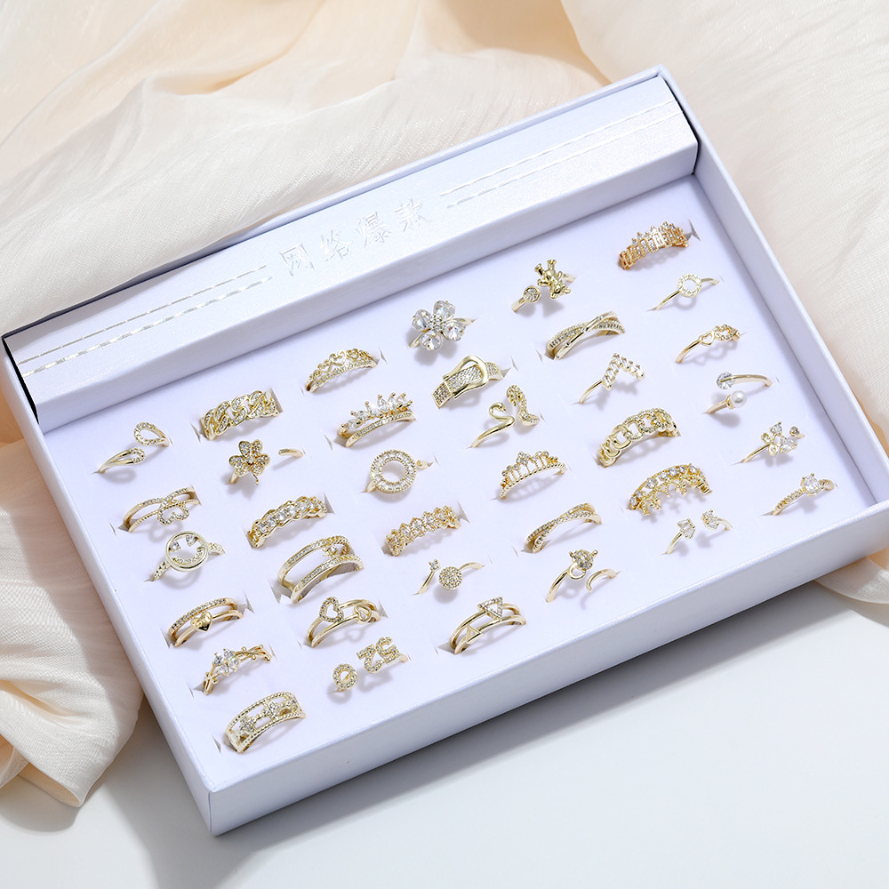 ins风新款韩版时尚锆石微镶随机混装流行首饰厂家批发网络爆款