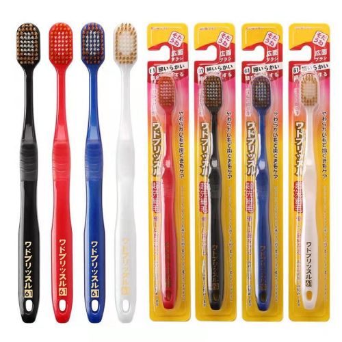 japanese-style wide head toothbrush glue injection soft hair 54-hole adult single toothbrush factory wholesale