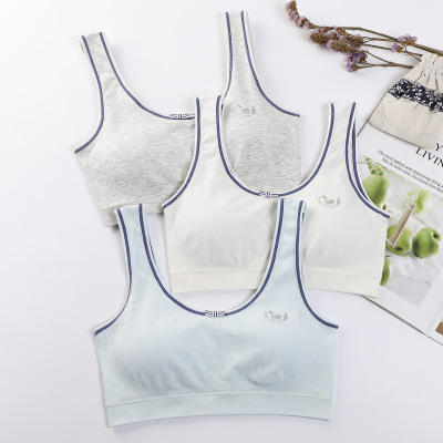 少女无钢圈内衣运动棉背心青少年发育期初中学生高中无钢圈文胸