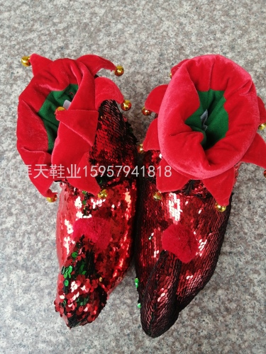 dormitory 2020 new elderly cotton slippers sequins fashion warm cotton slippers