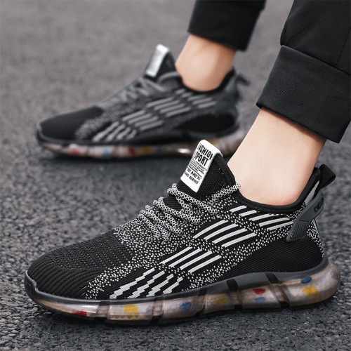 coconut men‘s shoes summer new mesh flying woven shoes men‘s sports casual fashion shoes real popcorn transparent bottom