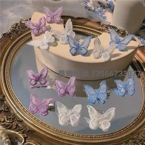 ancient style super fairy han clothing hair accessories three-dimensional embroidery butterfly hairpin internet celebrity girl‘s style costume hairpin clip headdress